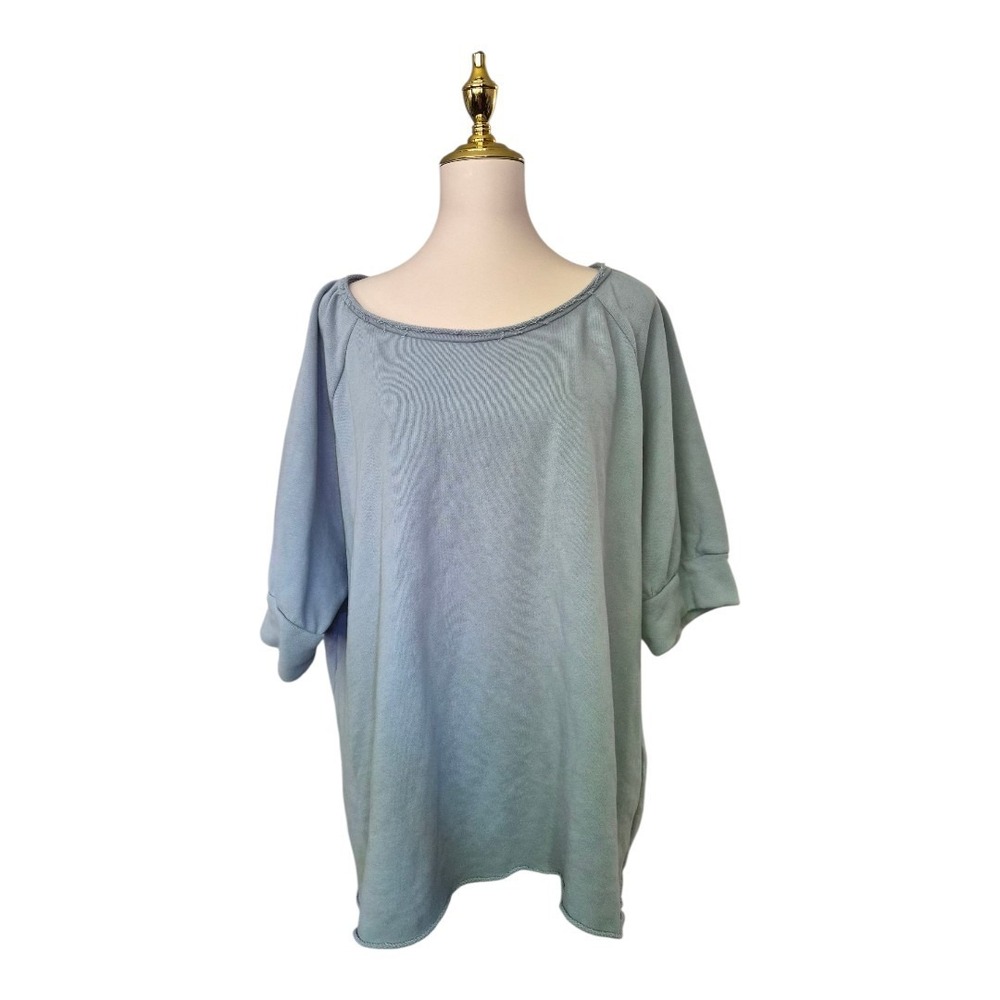 Evy's Tree "the morgan" Woman's Medium Delphinium Blue Raglan short/mid Sleeves